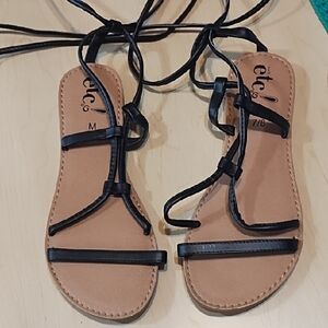 TC Women's Black Strappy Sandals